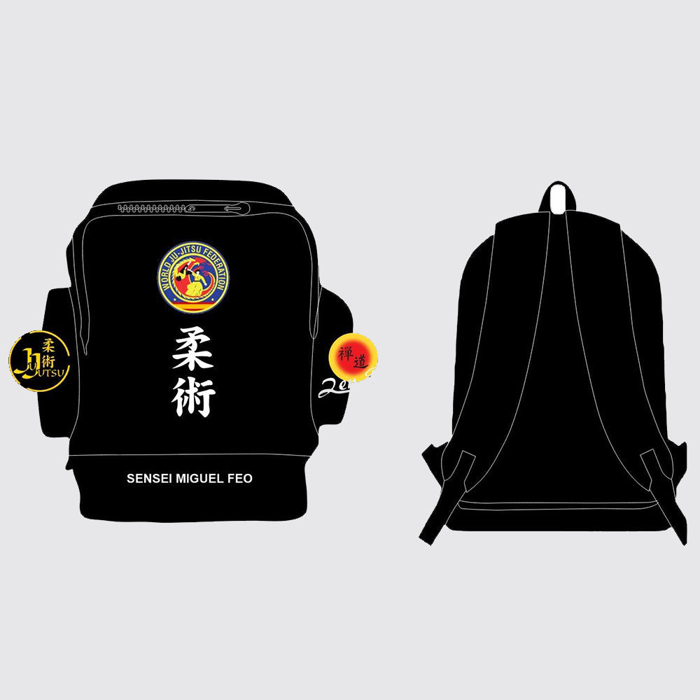 MOCHILA ZAPATERO NEGRA SUBLIMADA